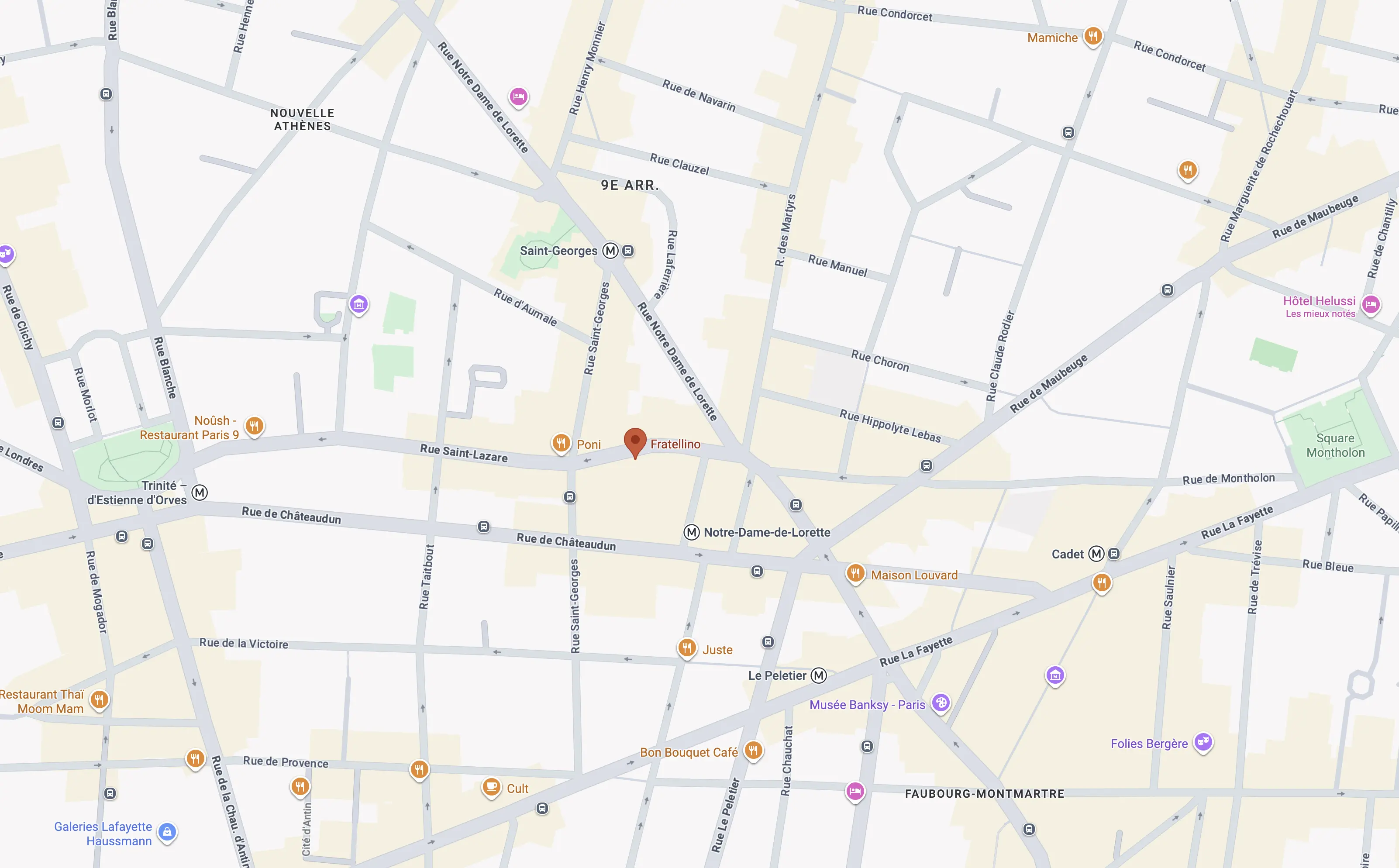 Carte autour du restaurant Fratellino Saint-Lazare