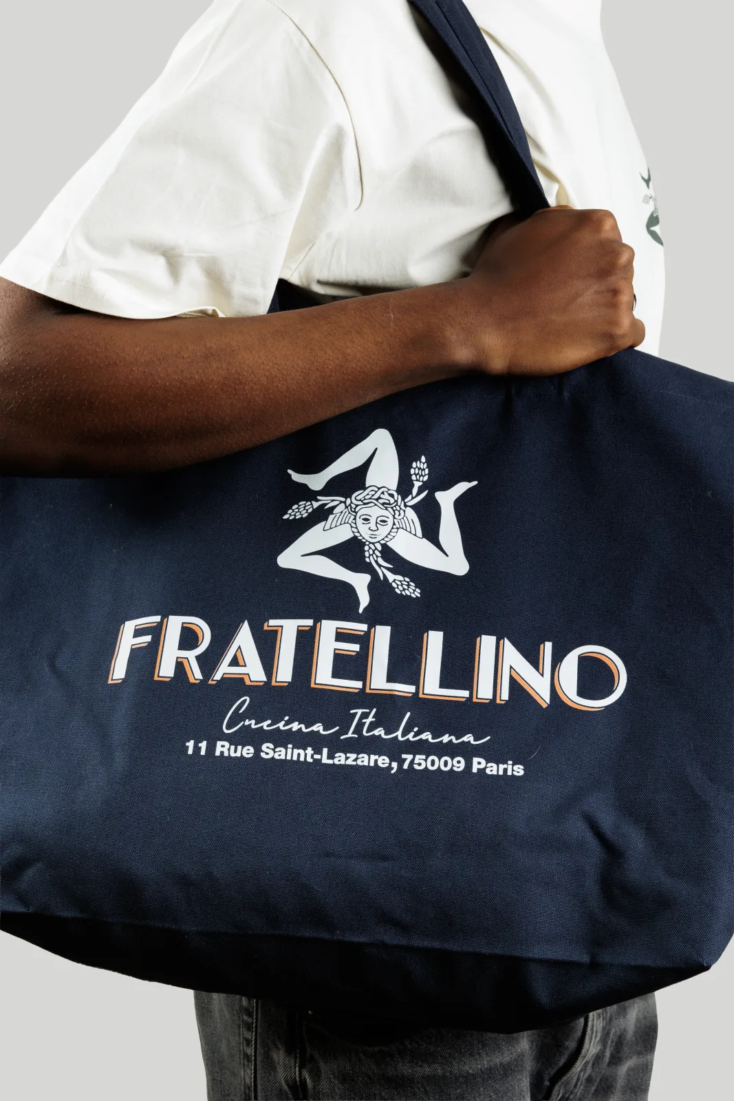 Borsa Cucina Fratellino blu navy, dettaglio