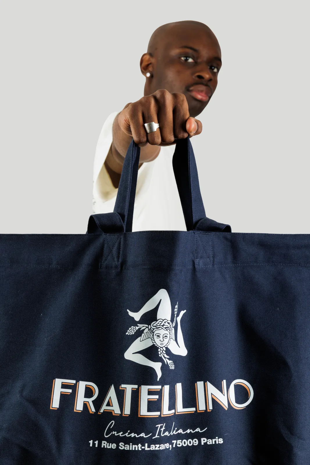 Borsa Cucina Fratellino blu navy, vista frontale
