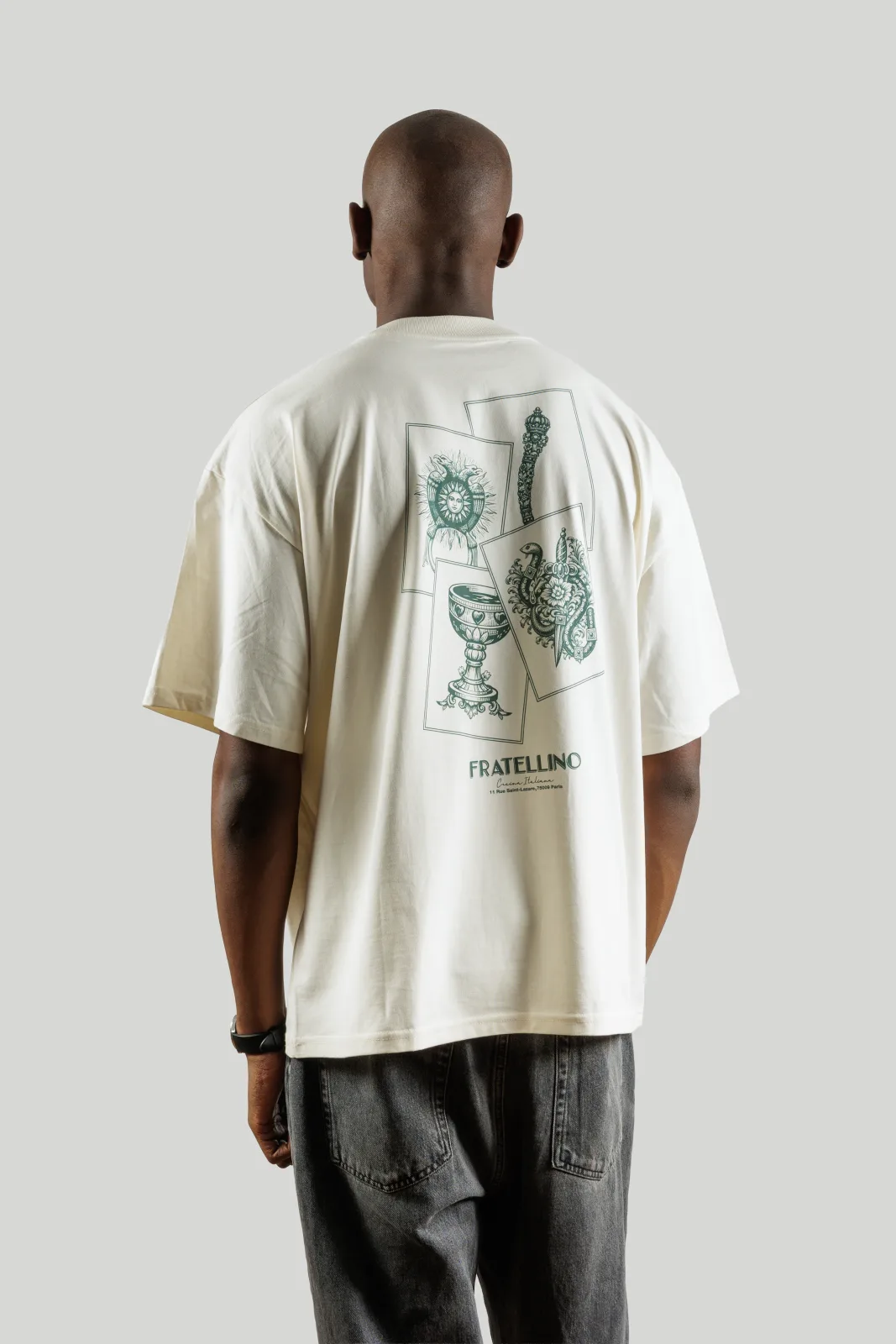Camiseta Scopa Quattro color crema, vista posterior