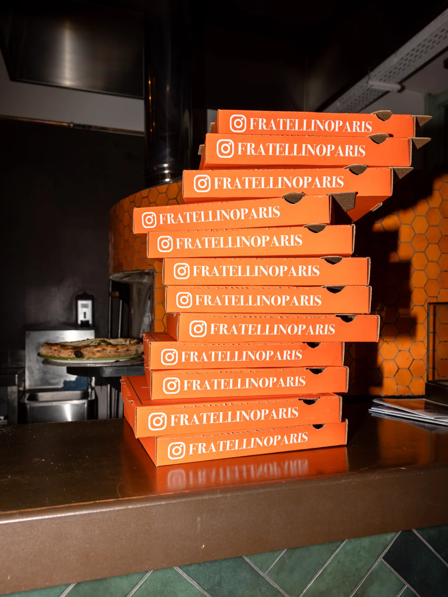 Scatole per pizza al banco di Fratellino
