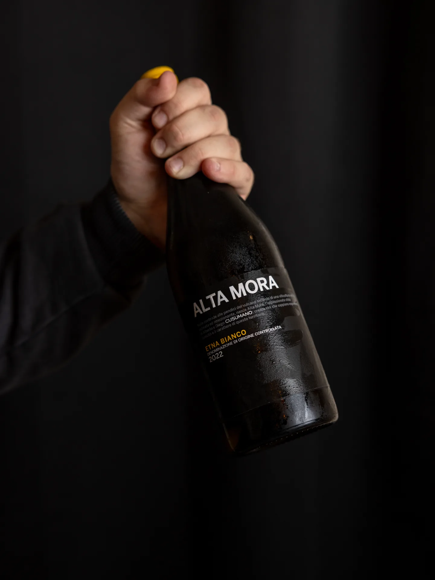 Il servizio di una bottiglia di vino italiano