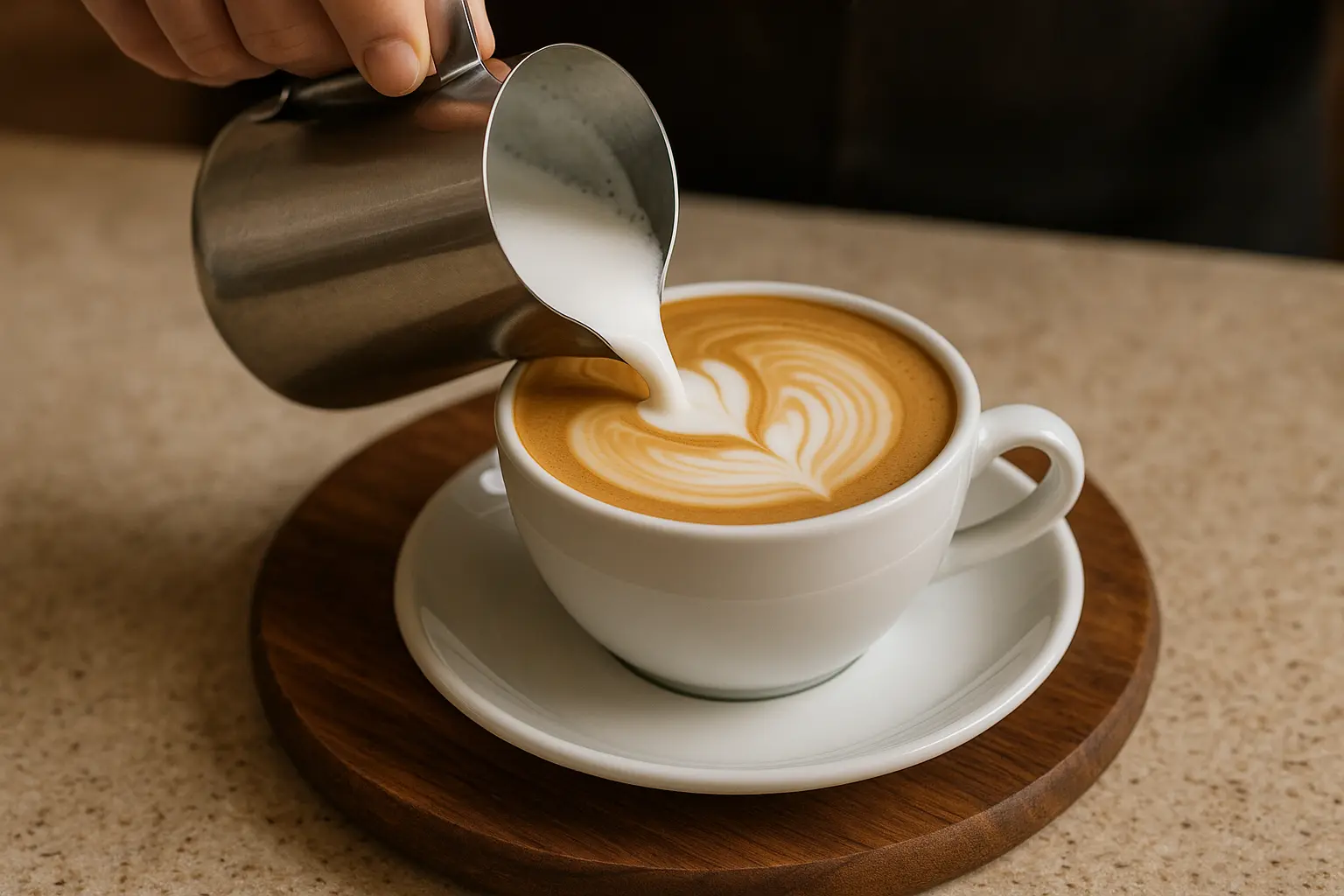 Une tasse de cappuccino italien avec une mousse de lait onctueuse