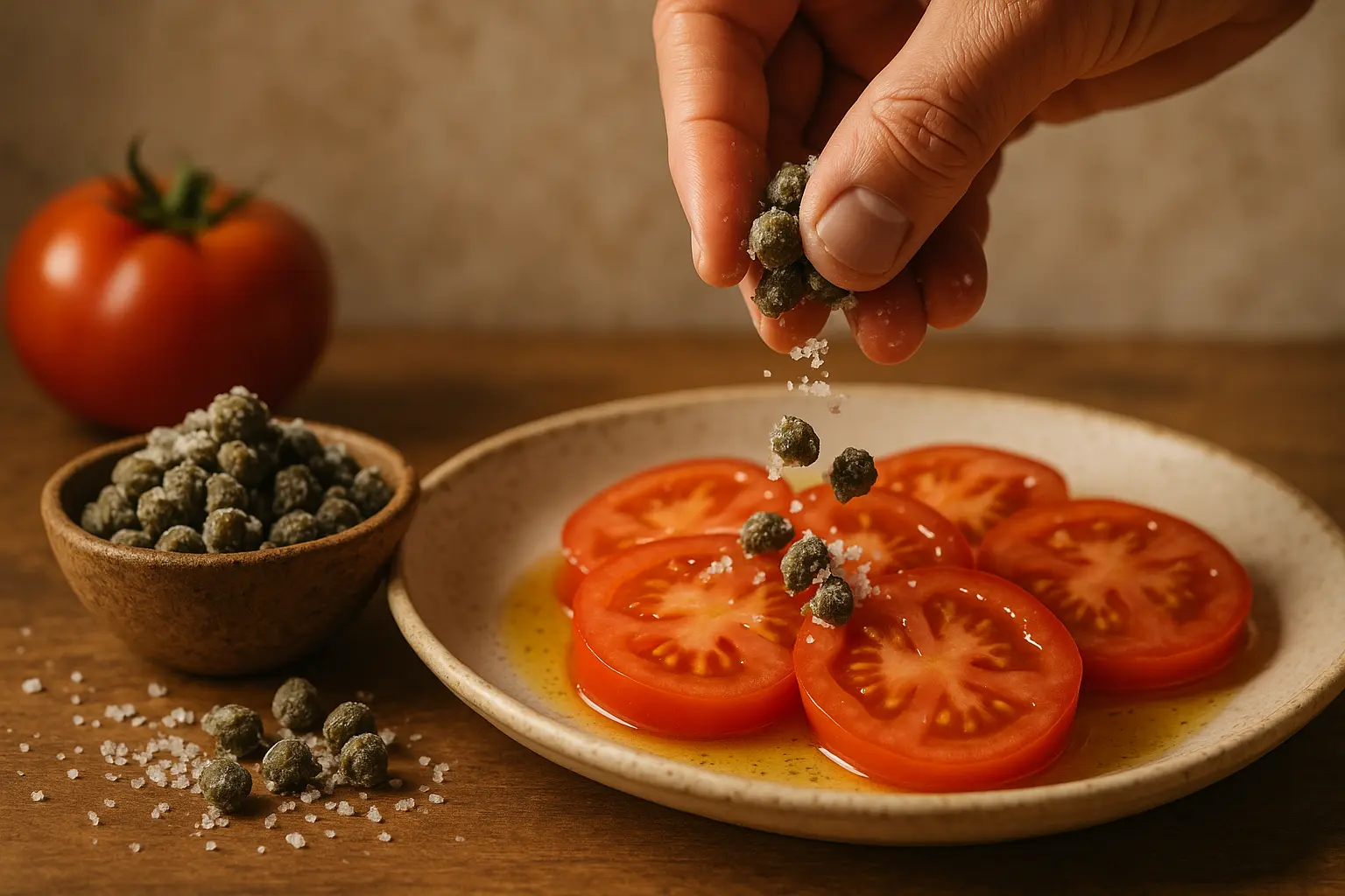 Petits bocaux de câpres de Pantelleria, condiment typique sicilien