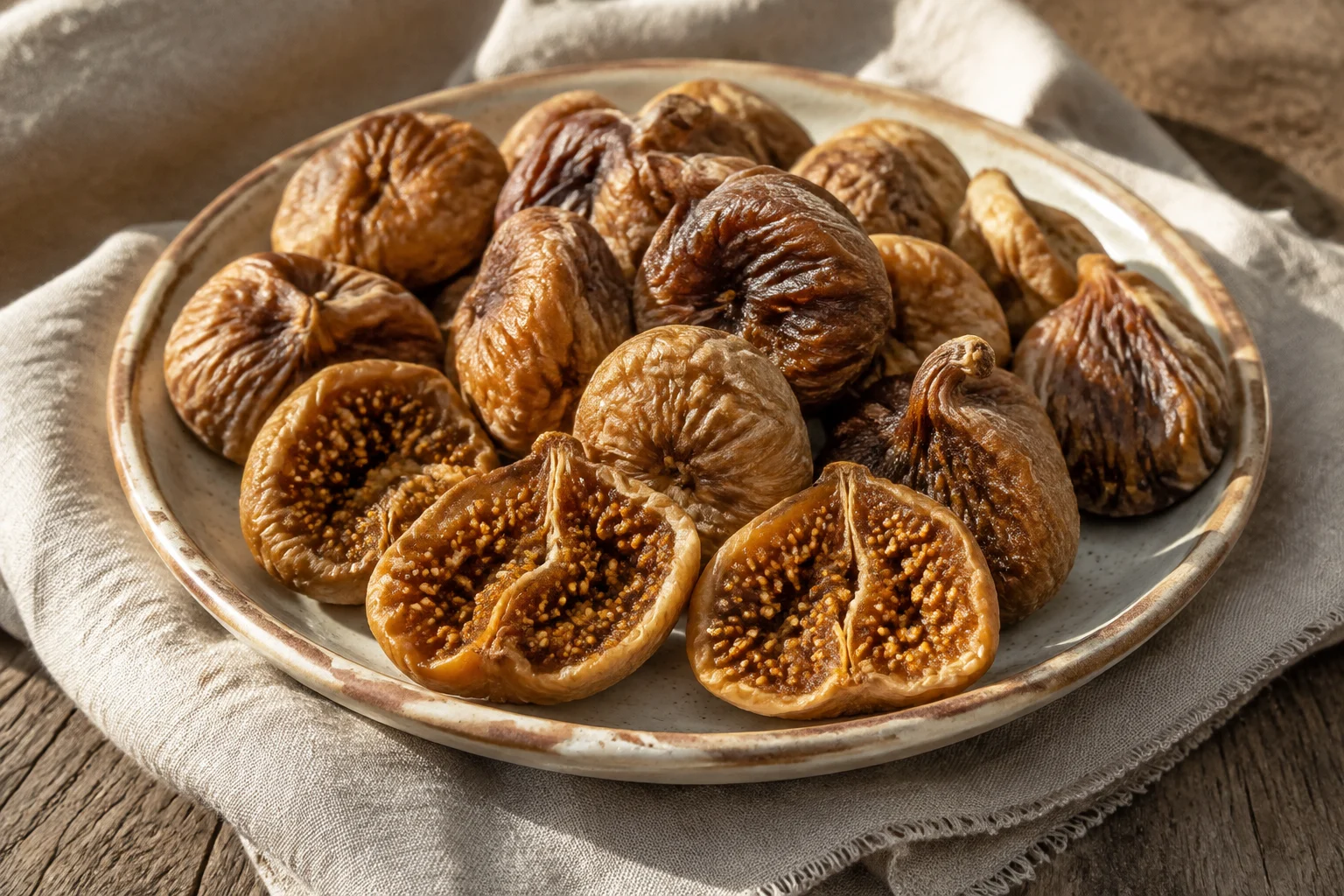 Figues sèches étalées au soleil sur une natte en Calabre