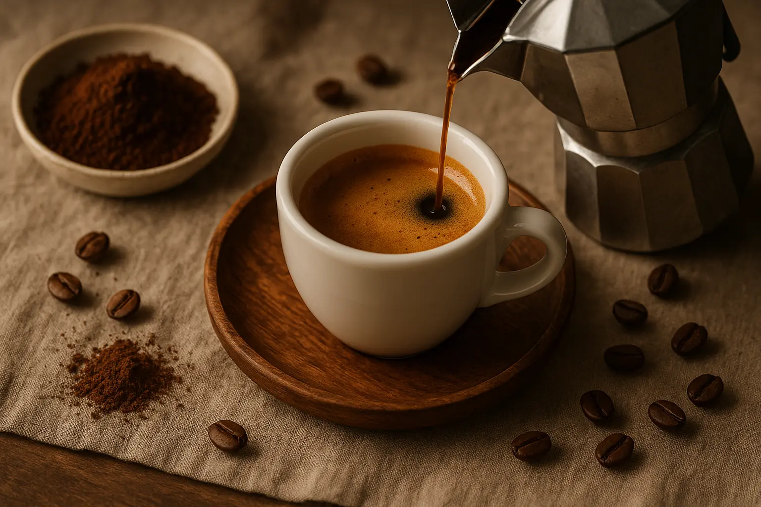 Tasse de ristretto italien avec mousse brune crémeuse