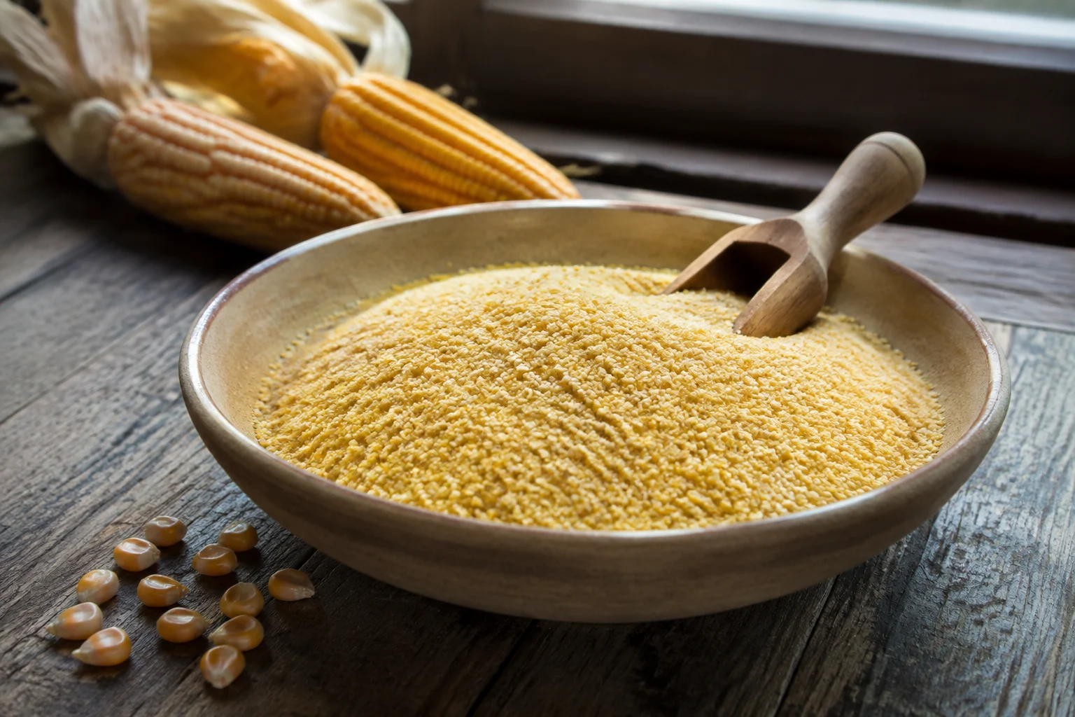 Bol de polenta crémeuse avec des herbes fraîches