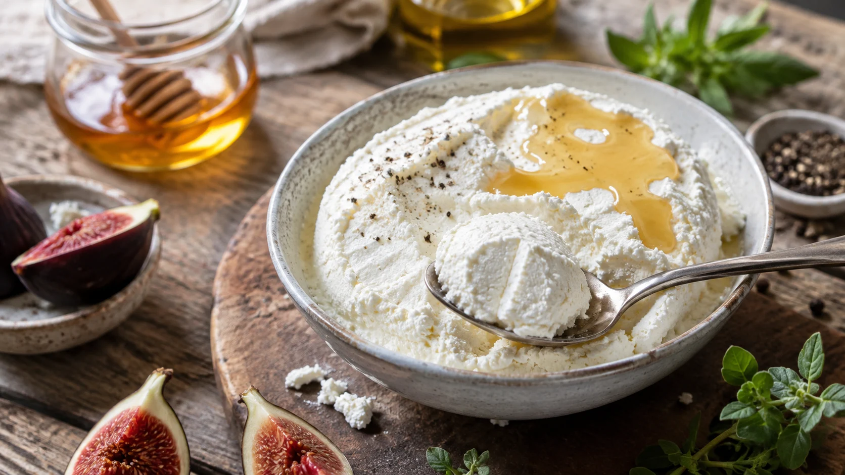 Pot de ricotta fraîche artisanale