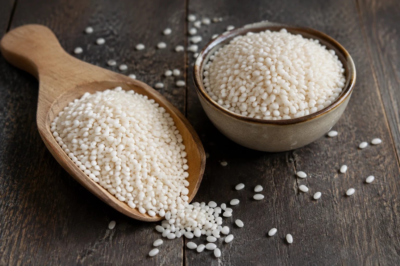 Grains de riz Arborio en gros plan