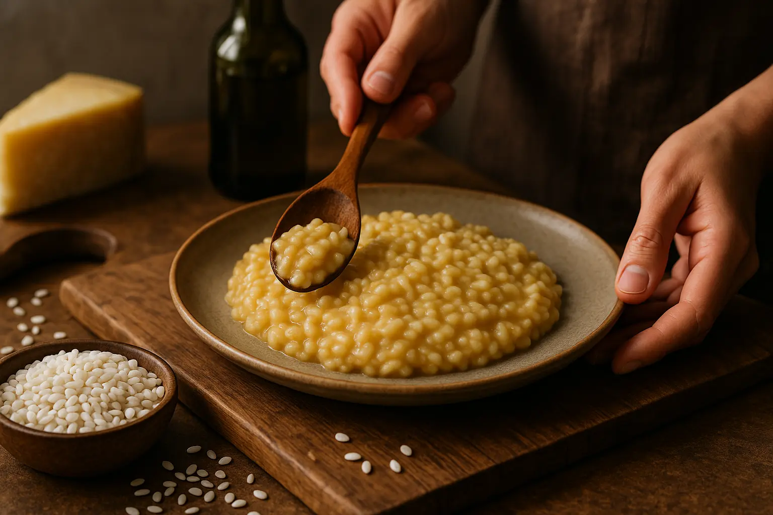 Grains de riz Arborio en gros plan