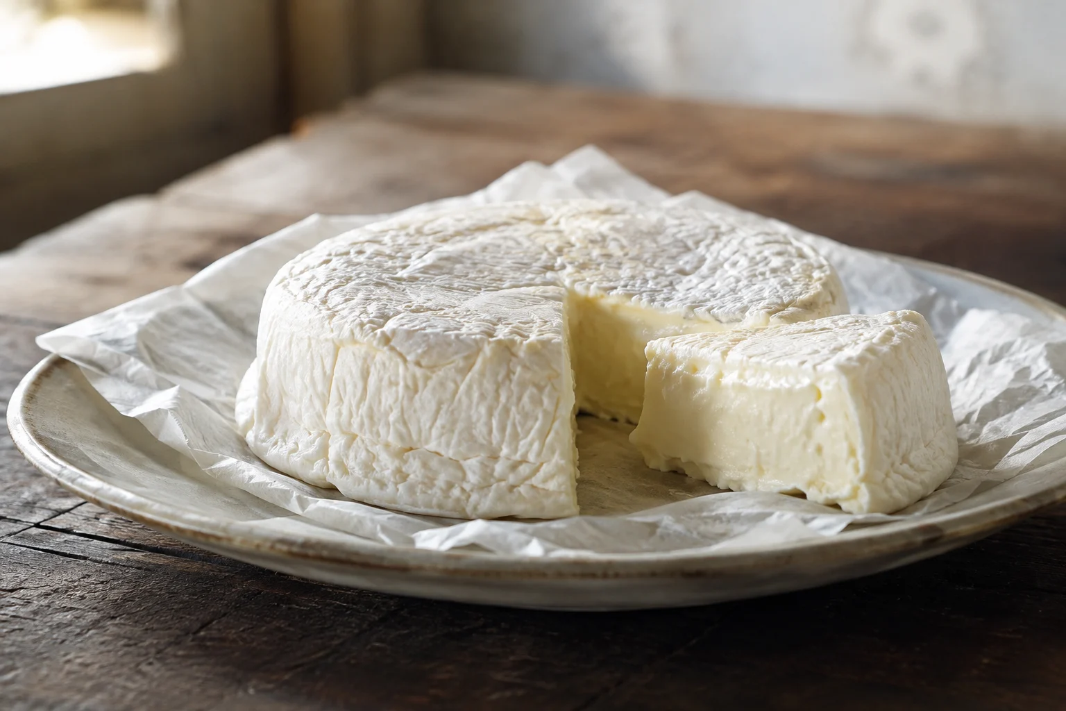 Fromage Robiola crémeux sur planche de dégustation